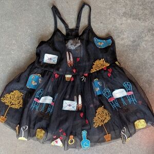 HANNAH BANANA Tulle Embroidered Tunic Top Fashion Size 6 Little Girls